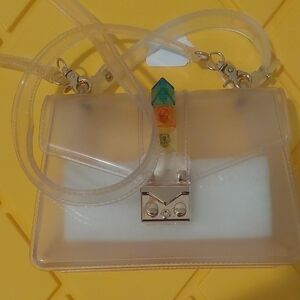 Transparent Women's Bag with Colorful Accents